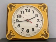 Hettich K&uuml;chenuhr Keramik 70er Jahre Wanduhr * Vintage Design Uhr mit Batterie