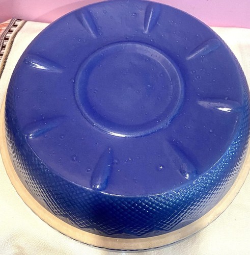 SET/3 1900’s SALT GLAZE Stoneware Nesting BOWLS Old Glory BLUE ANTIQUE HTF - Picture 8 of 24