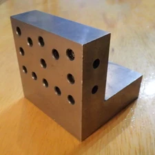 4" Nominal Ground Steel Precision Angle Plate Machined Holes Workholding Fixture