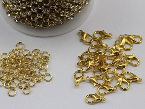 2.5mm SS8 Gold Quality Rhinestone Cup Chain - 1 Roll - Picture 2 of 3