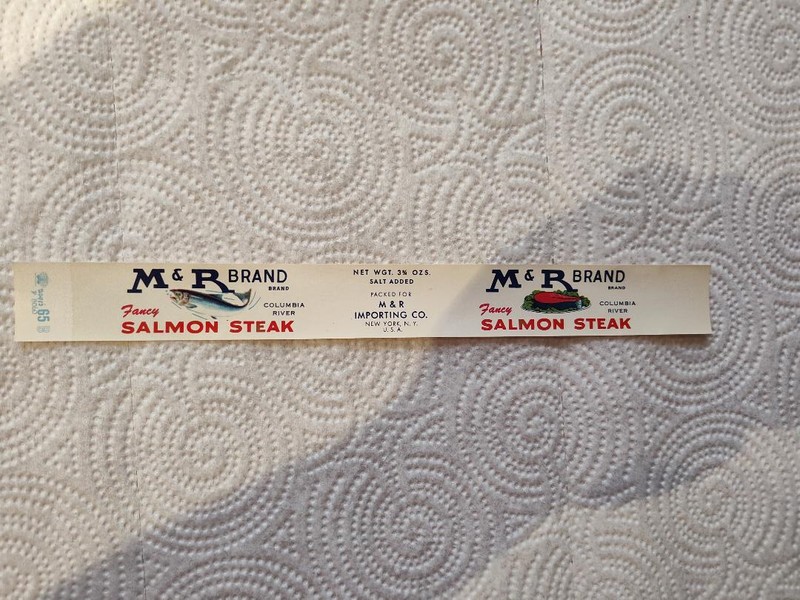 1 M&R Brand Fancy Salon Steak Vintage Can Label M&R Importing Company NY, NY