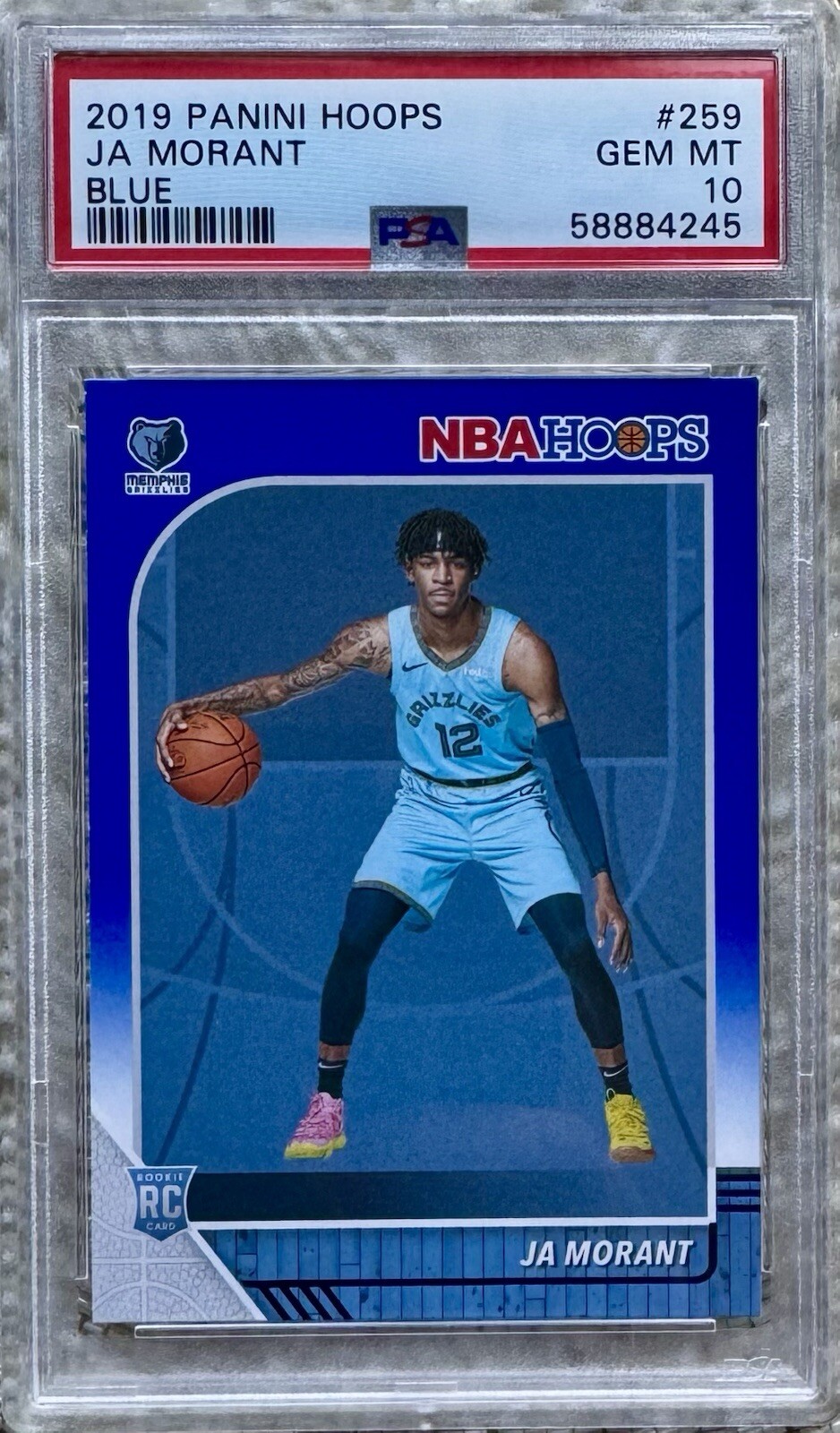 2019 PANINI HOOPS BLUE JA MORANT RC PSA 10 POP 14