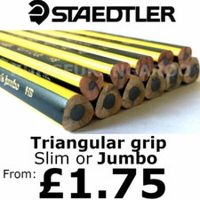 STAEDTLER HB SLIM / JUMBO PENCILS TRIANGULAR KIDS LEARNER SCHOOL ART DRAWING