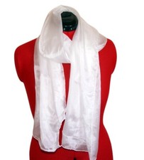 White silk scarf ready for painting or dyeing. 180 x 55 5mm Pongee 100% silk.