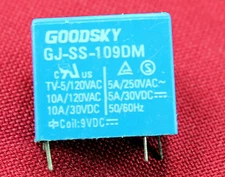 Goodsky 9V Coil 10 Amp Relay Rated at 120 VAC - Compact / Light 9 V Relay