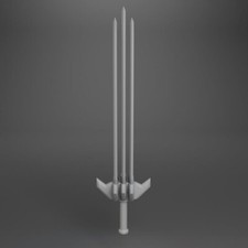 The Sword and the Sorcerer Tri Blade Sword 40 inches tall 8 pieces 3D printed