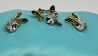 Unique Vintage Sterling Silver And Rhinestone/Gems Ring And Earrings Set