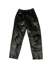 Vtg Bagatelle Womens Leather Pants 80s Retro Biker High Waisted Union Label Sz 8