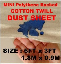 10 X POLY BACKED LAMINATED 100% WATERPROOF 6FT X 3FT COTTON DUST SHEETS