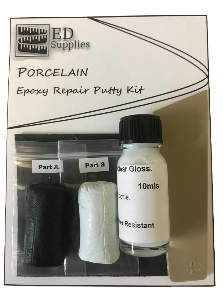 Porcelain Baths, Sinks & Shower Trays Epoxy Repair Putty Kit Repairs