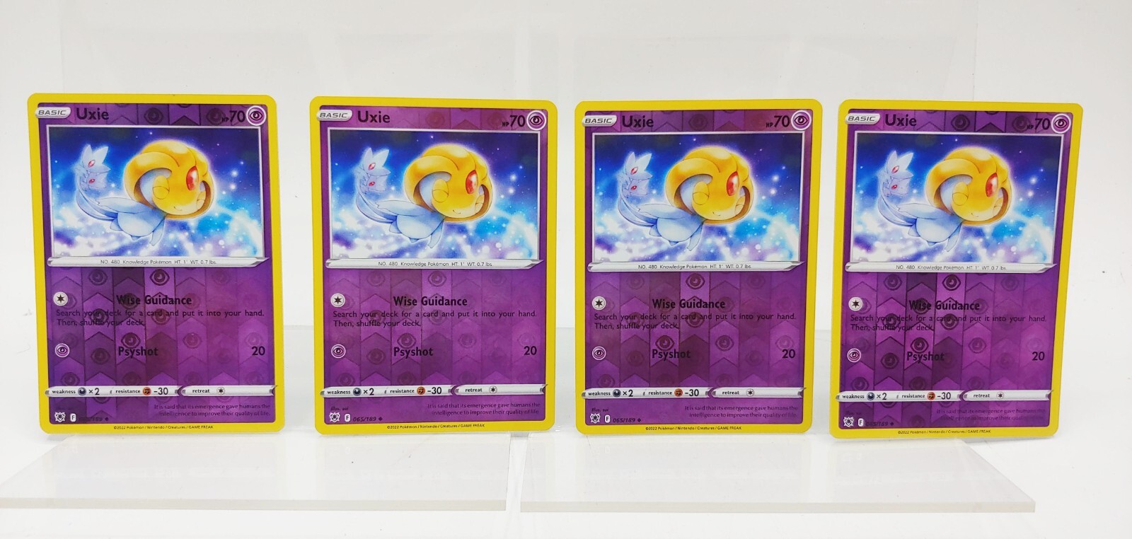 x4 Pokemon Astral Radiance Uxie 065/189 Reverse Holo 4 Card Playset eBay