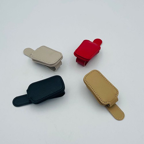 Car Leather Sunglasses Clip Sun Visor Mount Fastener Ticket Glasses Holder - Picture 14 of 22