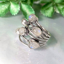 Moonstone Ring 925 Sterling Silver Ring Handmade Gemstone Ring Women's Ring