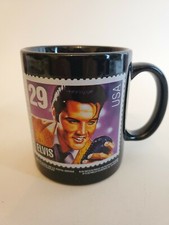 1992 Elvis Presley Commemorative 29 cent Postage Stamp Coffee MUG - Black
