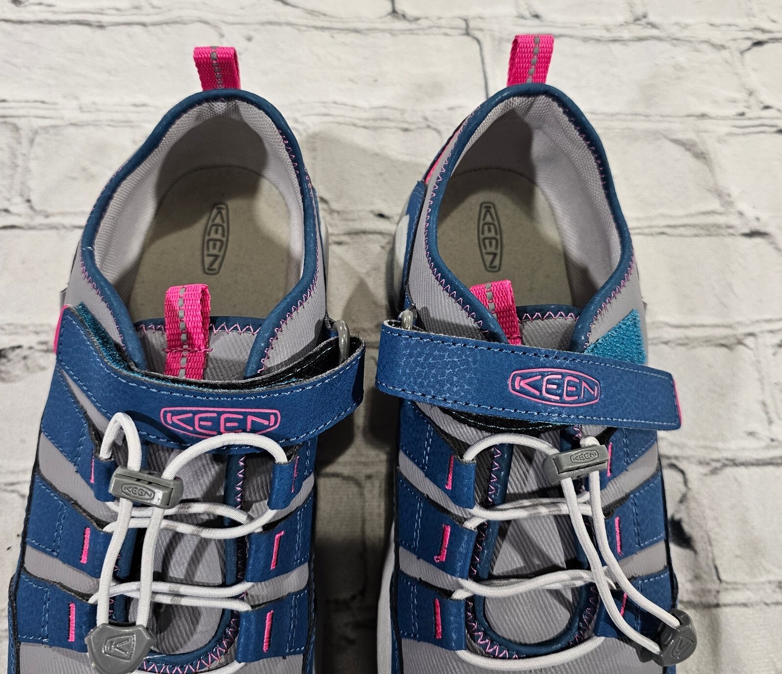 SAOLA Scarpe da acqua da trekking Keen Knotch Hollow Trail con serratura in pizzo blu grigio GIOVANE TAGLIA 5