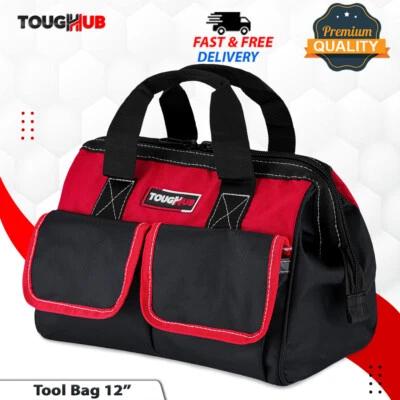TOUGHHUB Hand Tool Bag with Multi Pockets Heavy Duty Small Tool Storage Case Organiser