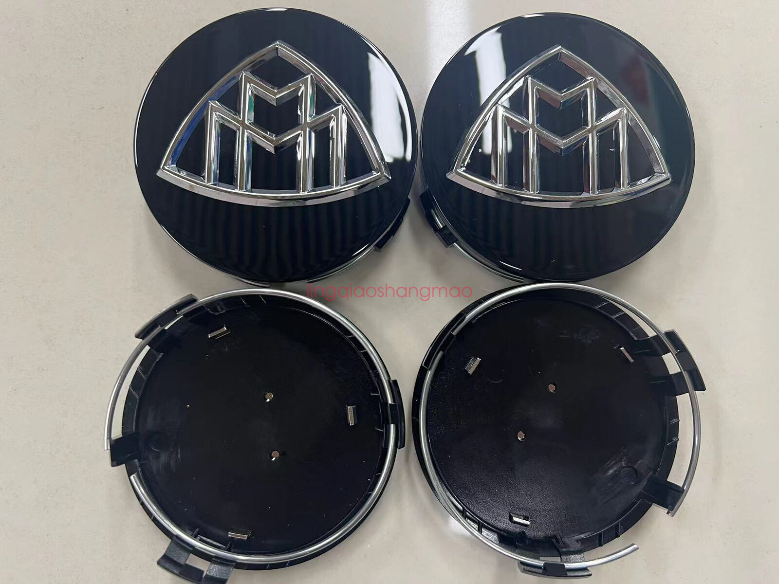 OEM Genuine Mercedes Maybach Alloy Wheel Centre Black Silver 75 mm Hub Covers