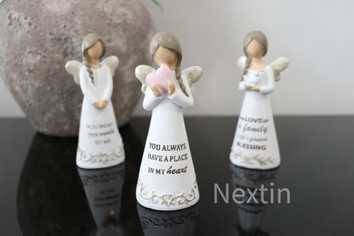 Estatuilla de ángel redacción inspiradora ángulos de ala decoración religiosa figura 12 cm - Imagen 3 de 12