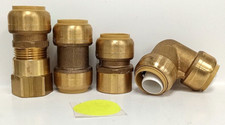 ASSORTED LOT SHARK BITE 3/4" PUSH CONNECT FITTINGS BRASS  LOT OF 4 