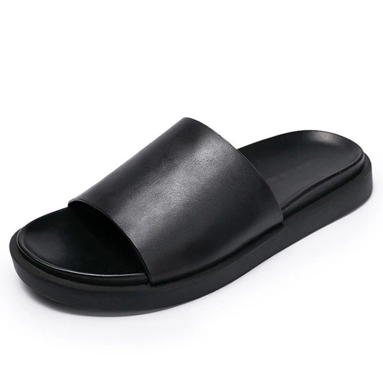 Мужские кожаные тапочки Rea повседневные комфортные сандалии без шнуровки летние пляжные туфли - Изображение 3 из 4