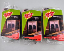 Scotch Brite Stainless Steel Cleaning Pad New In Bag Hard To Find 3M 3 pcs