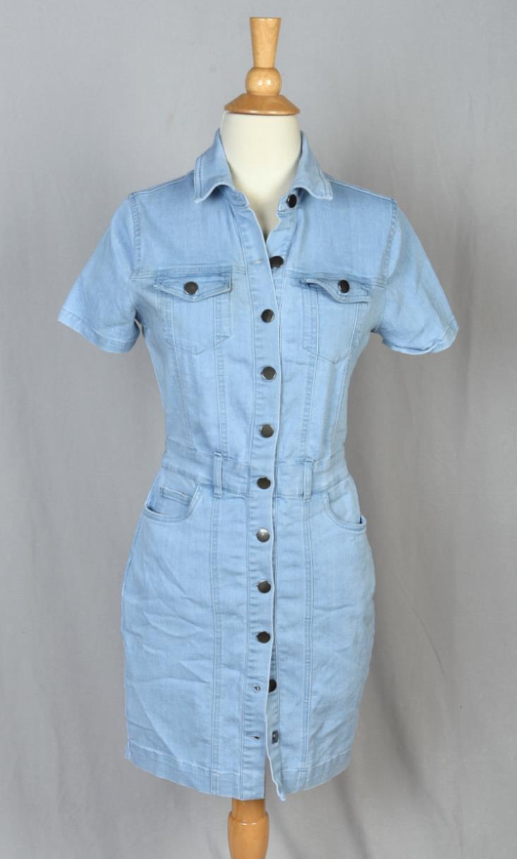 Blashe Denim Stretch Button Down Collared Dress {… - image 1