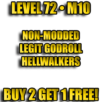 PS4/5 XBOX PC - Borderlands 3 Level 72 M10 NON-MODDED Legit Godroll Hellwalkers