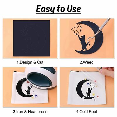 HTVRONT PU Heat Transfer Vinyl Rolls – 12 Inches X 10 Feet, For T-Shirts, Bags, & Fabric Crafts 4 thumbnail image