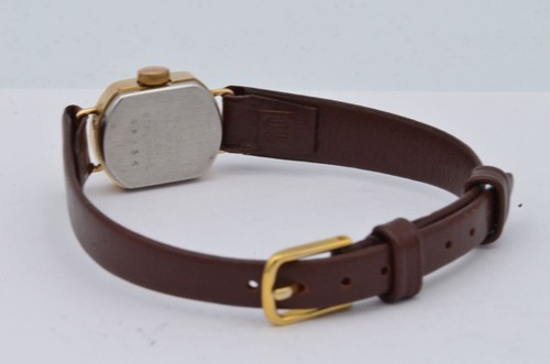 RUHLA DAMEN UHR 15MM HANDAUFZUG STAHL VERGOLDET VINTAGE RAR MIT LEDER BAND 2 - Bild 6 von 8