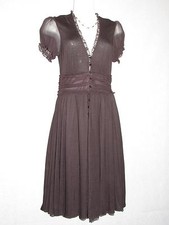TO THE MAX Brown Cap Sleeves Sheer Rayon DRESS SZ 2 NEW
