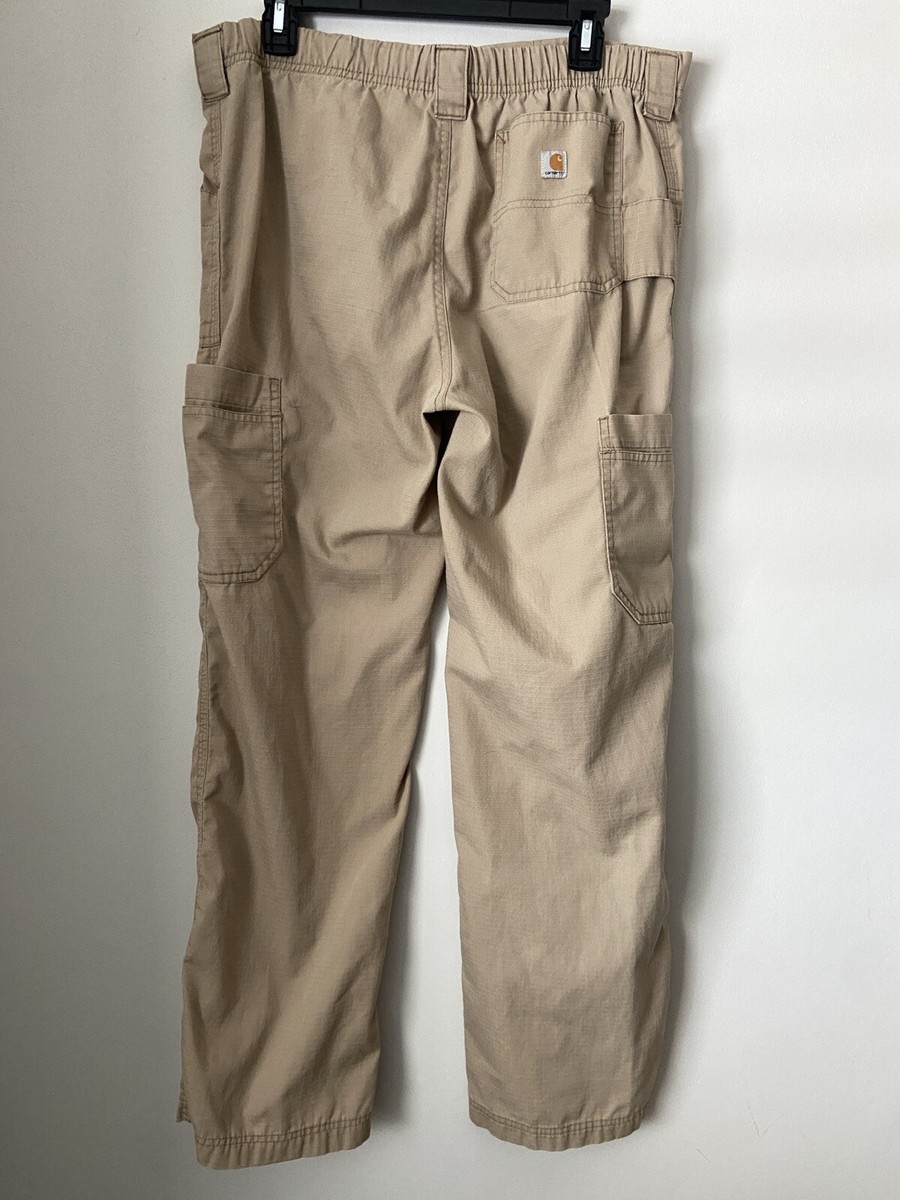 Carhartt Men S Pants Small Beige Cargo Ripstop Carpenter