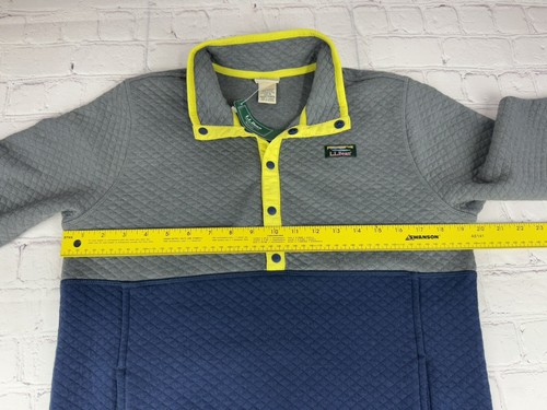 New L.L. Bean Quilted Snap Quarter Pullover Sweater Youth Kids Boys Large 14-16 - Picture 2 of 10