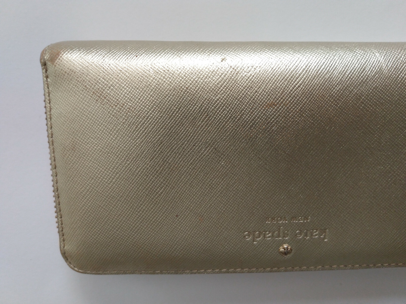 Kate Spade Large Metallic Gold Leather Continental Zi… Gem
