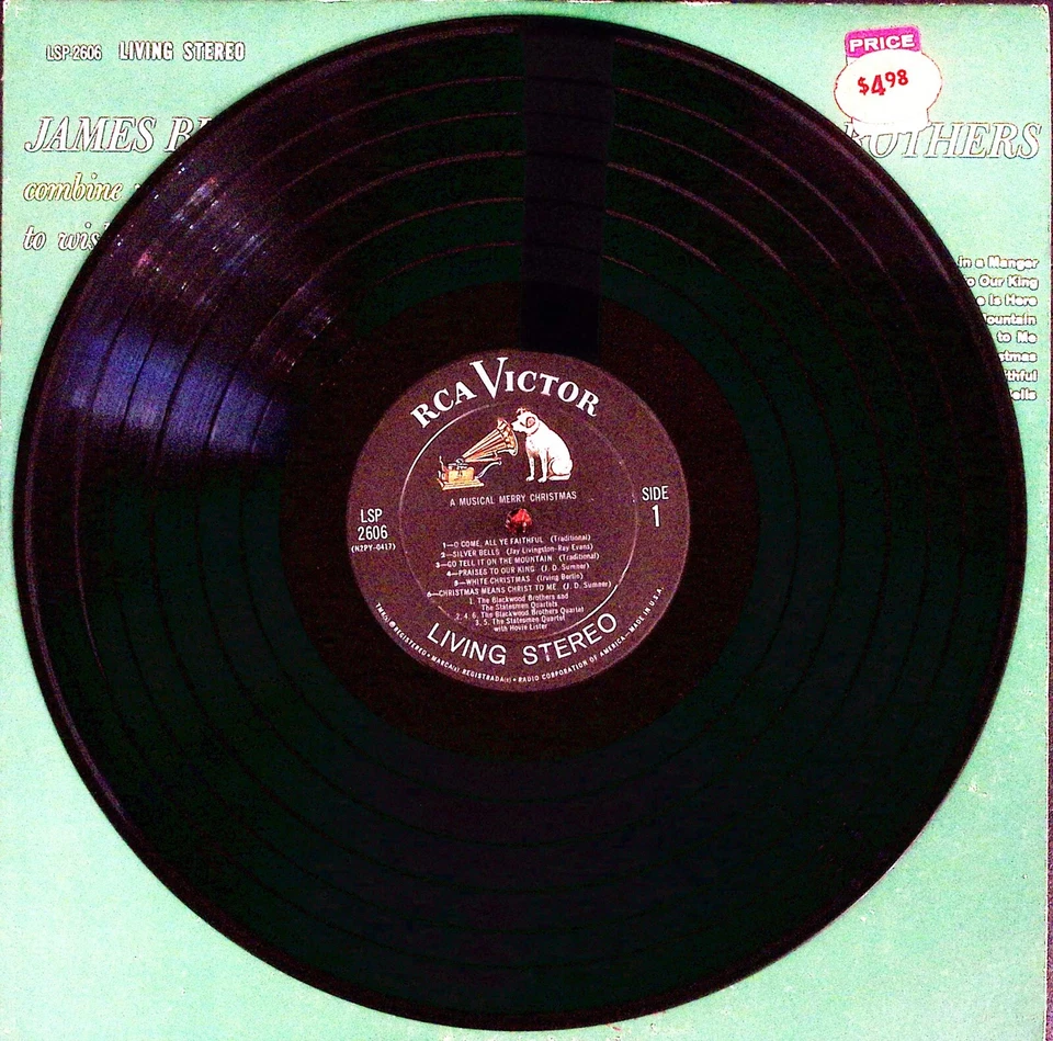 BLACKWOOD BROTHERS AND THE STATESMEN A MUSICAL MERRY CHRISTMAS VINYL LP 218-66 - Image 3 of 4