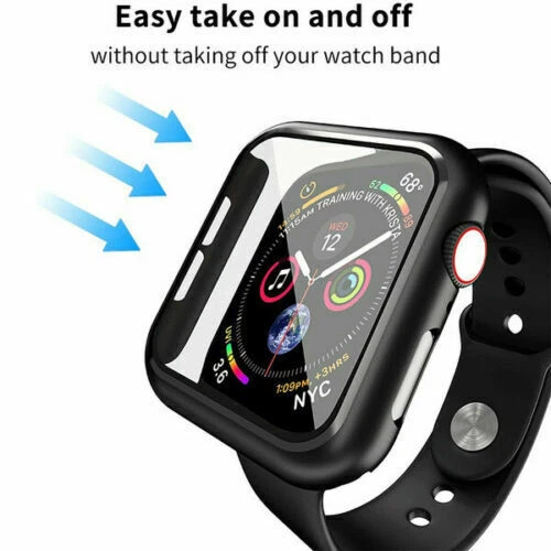 For Apple Watch Case Cover Tempered Glass Screen Protector Series 10 9 8 7 6 5 - Image 3 of 4
