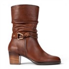 Pikolinos Zamora Bottes À Talon En Cuir Marron Longues Mi-Mollet Confort