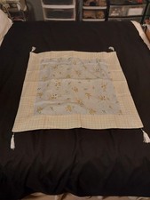 Yellow Floral Square Table Topper with Tassels 34 x 34 Cottage Kitchen Decor