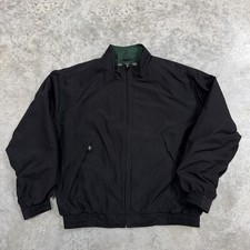 Nike Golf Jacket Mens XL Black Full Zip Windbreaker Green Lining Casual Coat