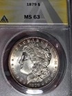 1879 $1 Morgan Dollar ANACS MS63 Toned