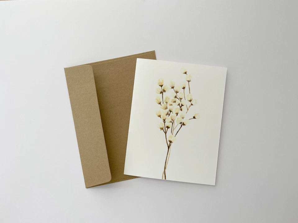 Juego de 6 tarjetas de notas en blanco papelería, ilustración botánica en acuarela A2 Foto 3 de 4