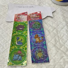 Pok mon Foiled Holographic Sticker Strips 2 Pack Gengar Dratini Bulbasaur 1999