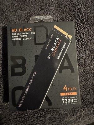Western Digital WD_BLACK SN850X 4TB NVMe PCIe Gen4 M.2 2280 SSD 7300MB/s Gaming