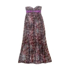 BCBG Max Azria Dress Purple Strapless Silk Metallic Maxi Gown Size 8 Fairy
