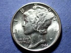 1944-D Mercury Dime  Ch. BU  FSB
