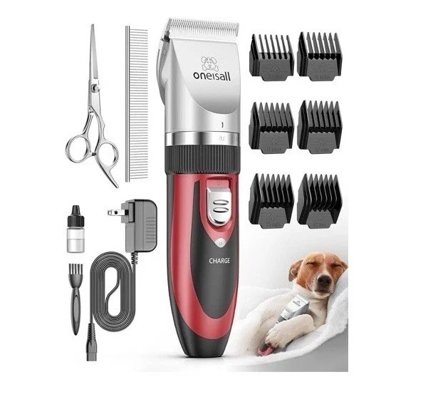 oneisall Dog Shaver Clippers Low Noise Rechargeable CordlessClippers Set NOB
