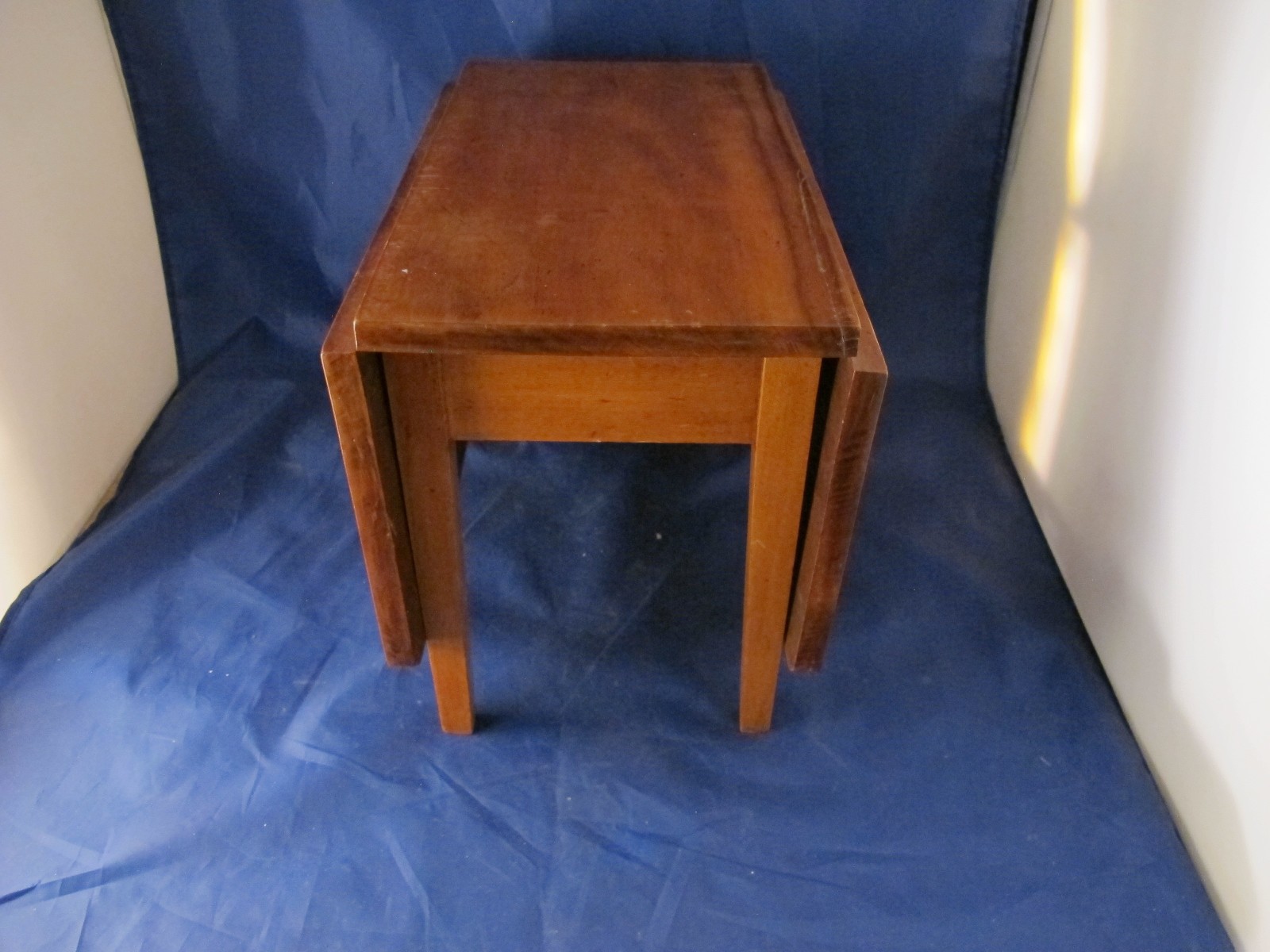 vintage wood salesman sample drop leaf table (folk art ?)