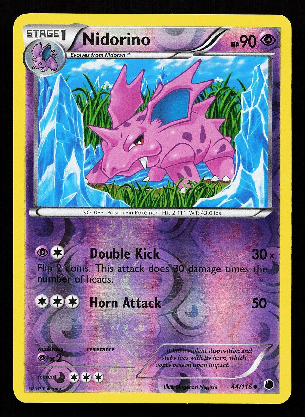 Nidorino 44/116 Reverse Holo Uncommon Plasma Freeze Pokemon Card
