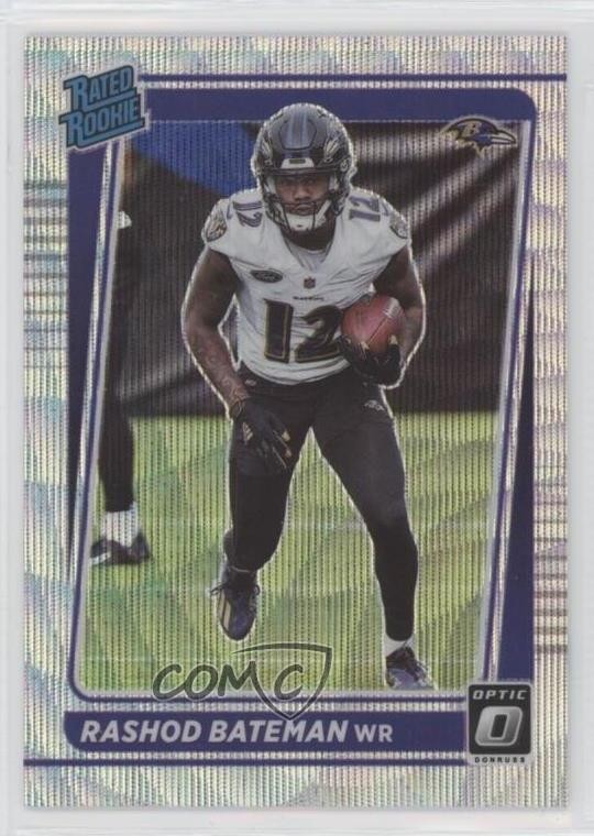 2021 Panini Donruss Optic Rated Rookie Wave Prizm /299 Rashod Bateman #210 0nr3
