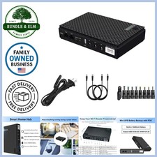 Mini UPS Battery Backup 10400mAh Surge Protector for Routers Cameras Smartphones