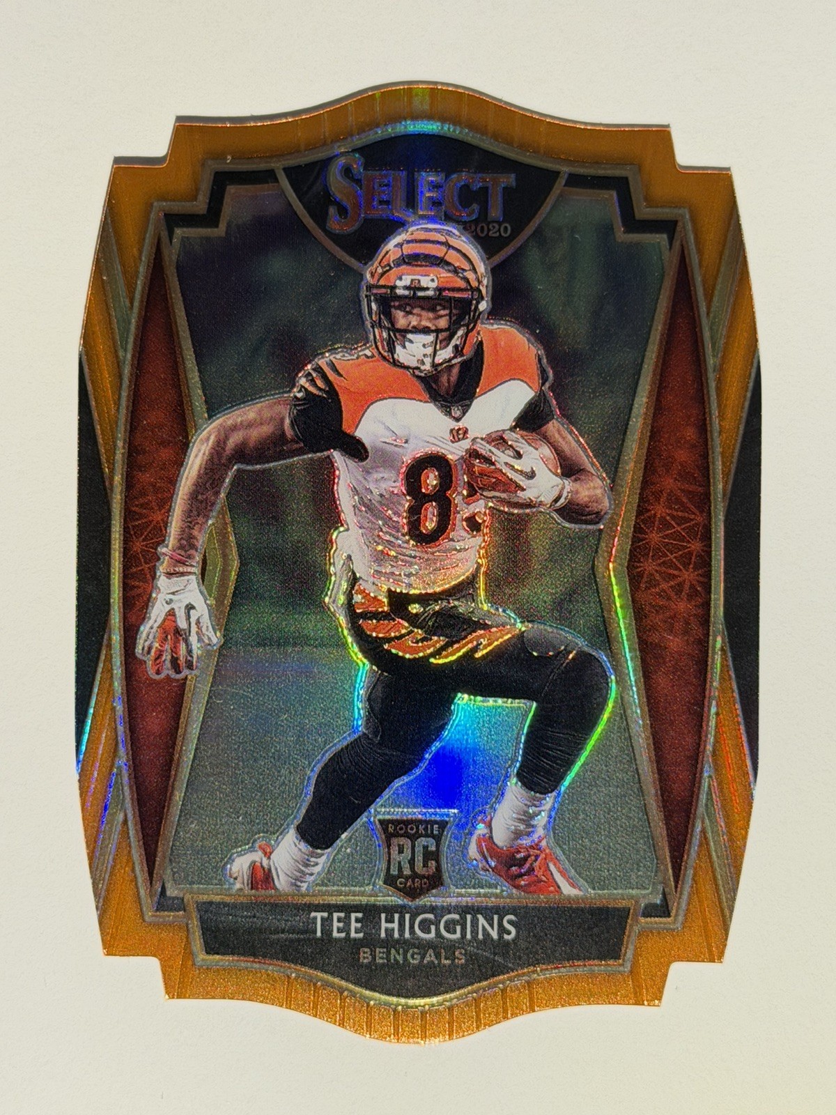 2020 Select Tee Higgins Premier Level Orange Die-Cut RC #160 SP Bengals